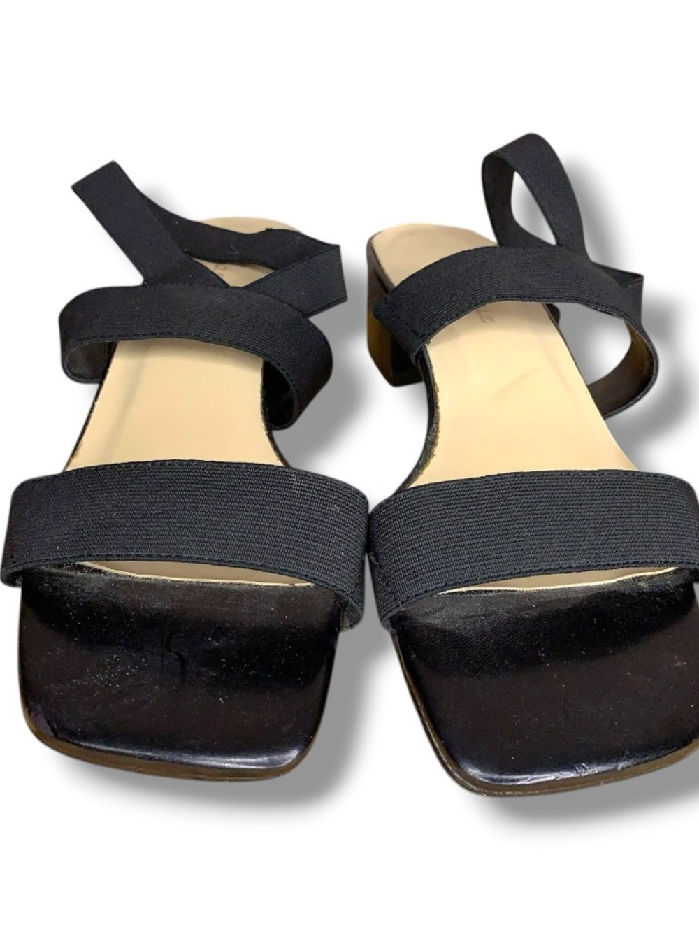 Y2K Classique 8 Wide Slip On Strappy Black Block Heels 1.5” Block Heel Classic